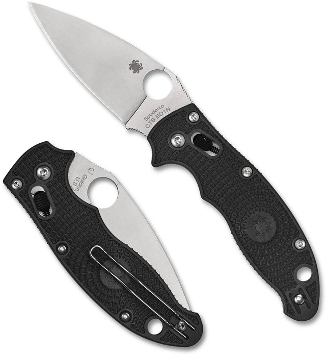 Spyderco C101PBK2 Manix 2 (CTS BD1N, Drop Point, Satin, Polymer, Black) Lightweight Pocket Knife