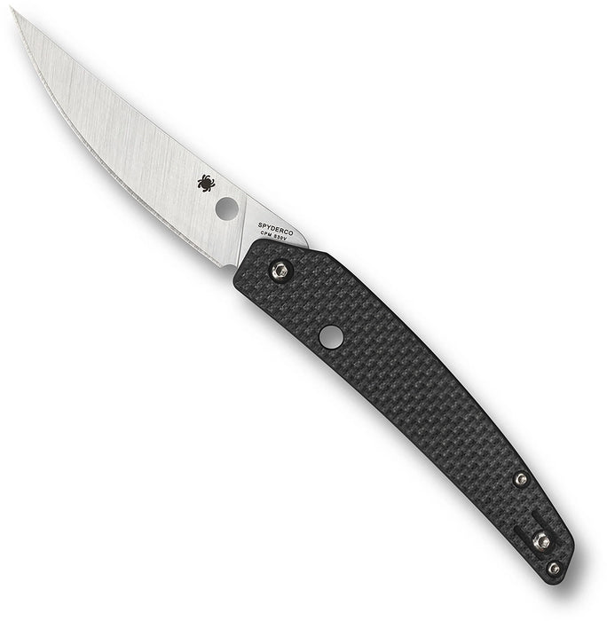 Spyderco C242CFP Ikuchi (S30V, Drop Point, Satin, Carbon Fiber, Black) Pocket Knife