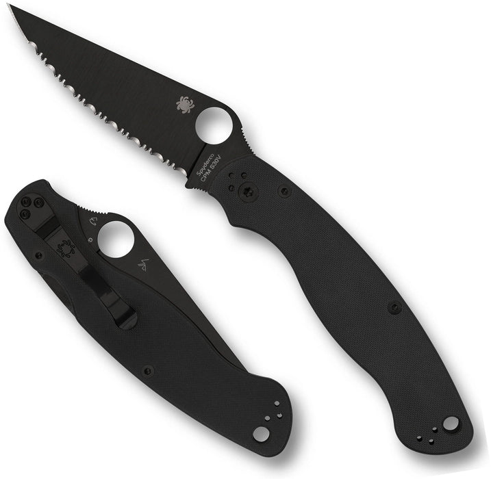 Spyderco C36GSBK2 Military 2 (S30V, Clip Point, DLC, G10, Black, Serrated) Pocket Knife