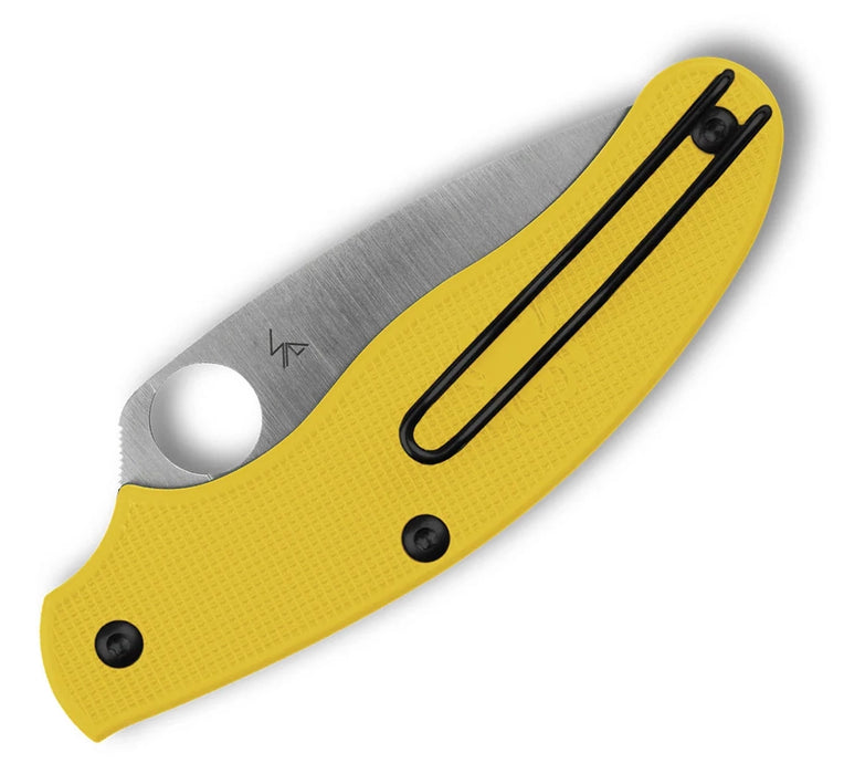 Spyderco C94PYL UK Penknife Salt (MagnaCut, Leaf, Satin, FRN, Yellow) Pocket Knife