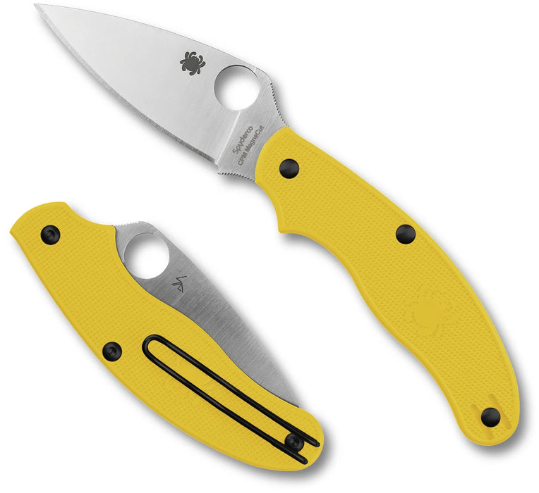 Spyderco C94PYL UK Penknife Salt (MagnaCut, Leaf, Satin, FRN, Yellow) Pocket Knife