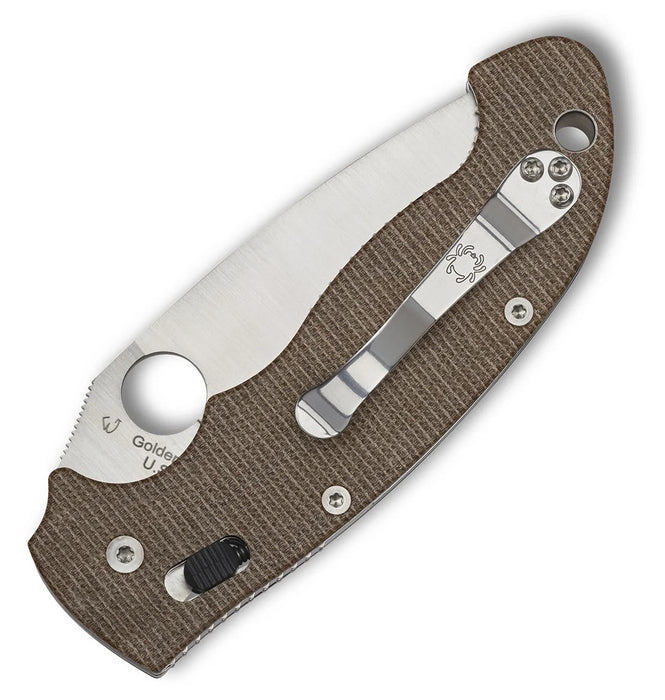 Spyderco C95MPCW2 Manix 2 XL (CruWear, Drop Point, Satin, Micarta, Brown) Pocket Knife