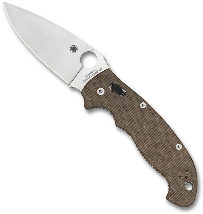 Spyderco C95MPCW2 Manix 2 XL (CruWear, Drop Point, Satin, Micarta, Brown) Pocket Knife
