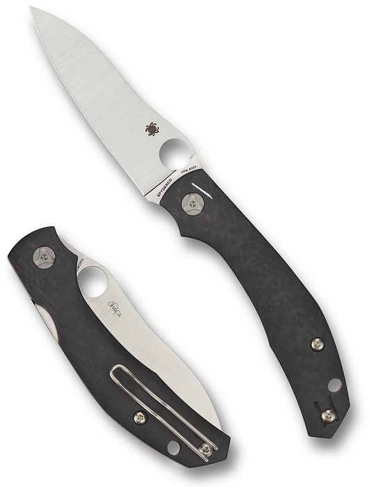 Spyderco C241CFP Kapara (S30V, Sheepsfoot, Satin, Carbon Fiber, Black) Pocket Knife