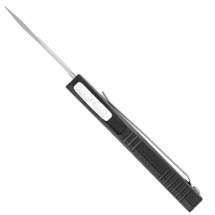 CobraTec CCF777DNS Carbon Fiber OTF 777 (154CM, Drop Point, Satin, Black Aluminum & Carbon Fiber, OTF) Automatic Pocket Knife