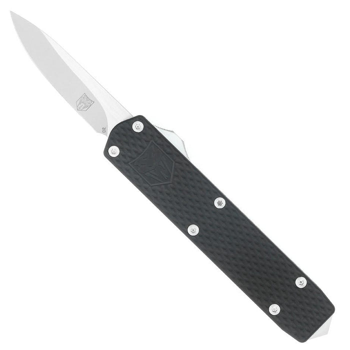 CobraTec CALIMNBLKMGEN2DNS Mini Mamba Gen II (D2, Drop Point, Satin, Black Aluminum, OTF) Automatic Pocket Knife