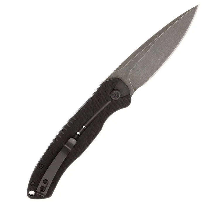 CobraTec BLKDIABLOAUTO Diablo (D2, Drop Point, Black, Stonewashed, G10, Side Button) Automatic Pocket Knife