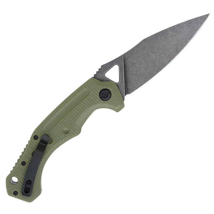 CobraTec ODGAFRYK Ryker (D2, Drop Point, Stonewashed, G10, Green) Automatic Pocket Knife