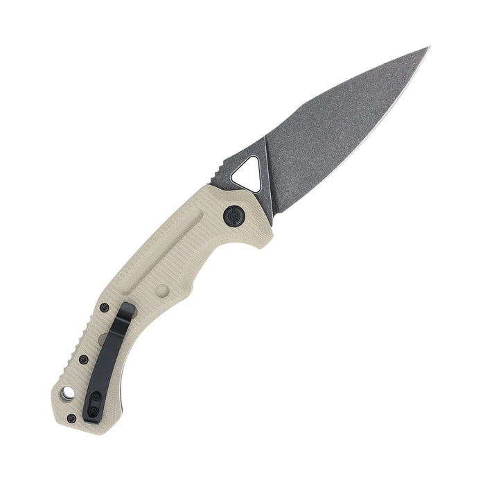 CobraTec TANAFRYK Ryker (D2, Drop Point, Stonewashed, G10, Tan) Automatic Pocket Knife
