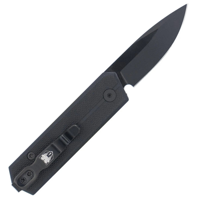 CobraTec CTSTRBLK Stinger (D2, Drop Point, Black Coated, G10, Side Button) Automatic Pocket Knife