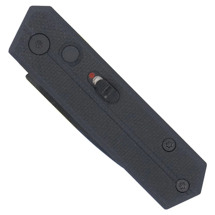 CobraTec CTSTRBLK Stinger (D2, Drop Point, Black Coated, G10, Side Button) Automatic Pocket Knife