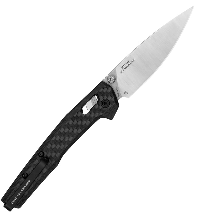 Zero Tolerance 0117CF (MagnaCut, Drop Point, Satin/Stonewashed, Carbon Fiber, DuraLock) Pocket Knife