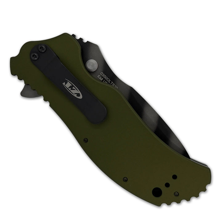 Zero Tolerance 0350OLTS20 (Magnacut, Drop Point, Tiger Stripe, Aluminum, Green) 20th Anniversary Pocket Knife